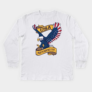 indenpendence day Eagle Kids Long Sleeve T-Shirt